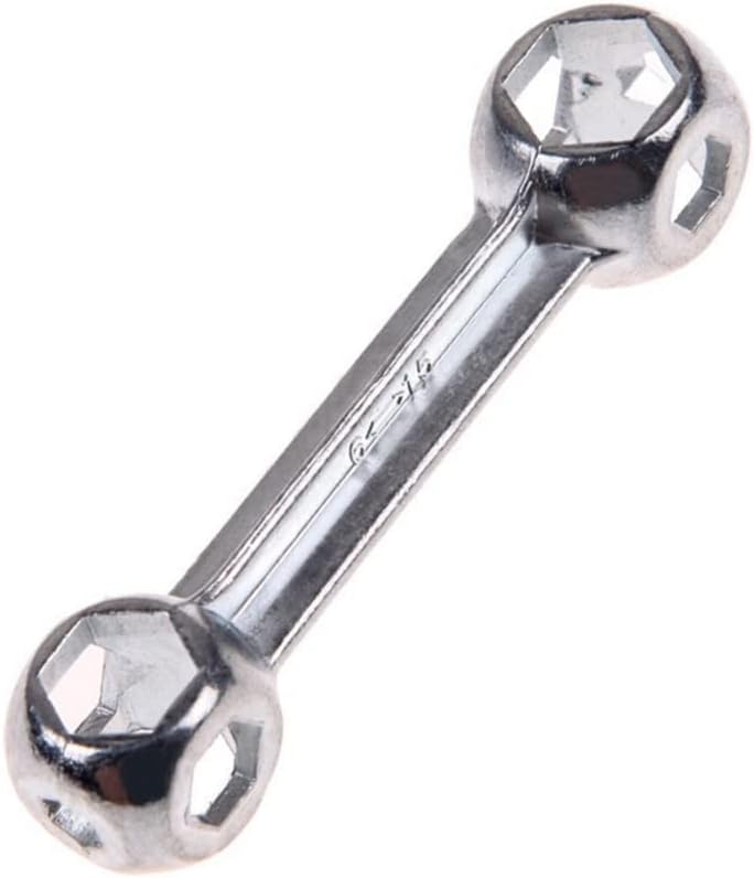 SaiDian 2Pcs Dog Bone Hexagon Wrench Mini Pocket Wrench Bicycle Repair Tool Metal Bicycle Spanner 6-12mm Hexagon Holes Silver Multi-Tool - Image 5
